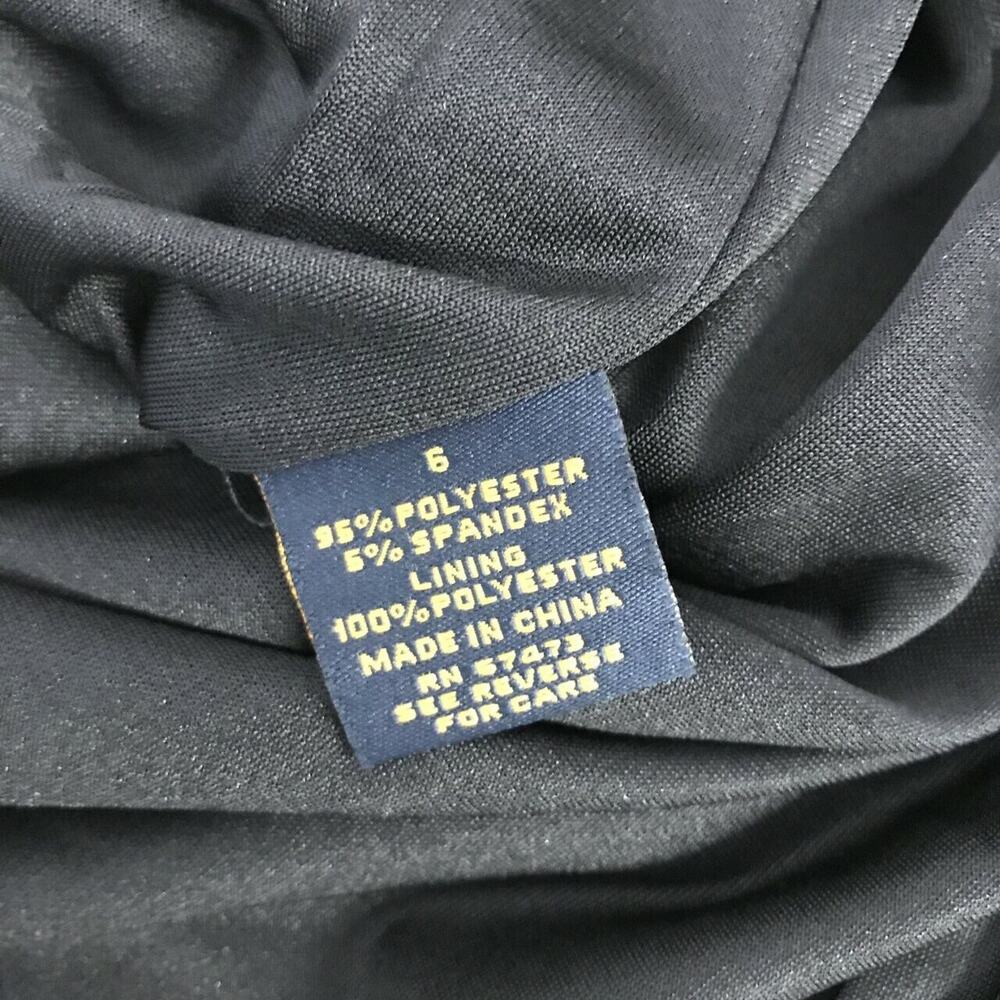 Just...Taylor Women's Sleeveless V Neck Ruffle Knit Dress Sz 6 Black Stretch - Picture 7 of 7